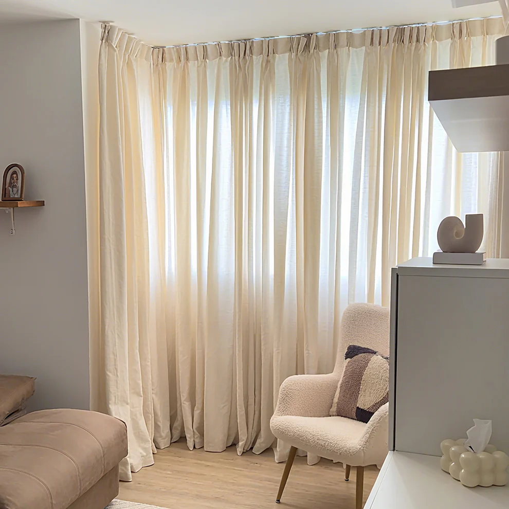 JoyDeco Linen Light-Filtering Curtains