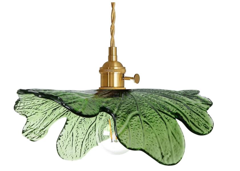 Hand-Blown Green Glass Pendant