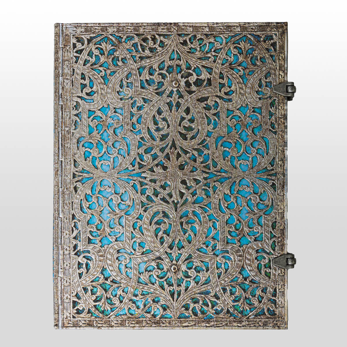 Maya Blue Silver Filigree Journal