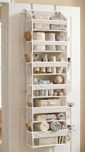 Over the Door Organizer, 6-Tier, 100D Fabric, Ivory 1pc